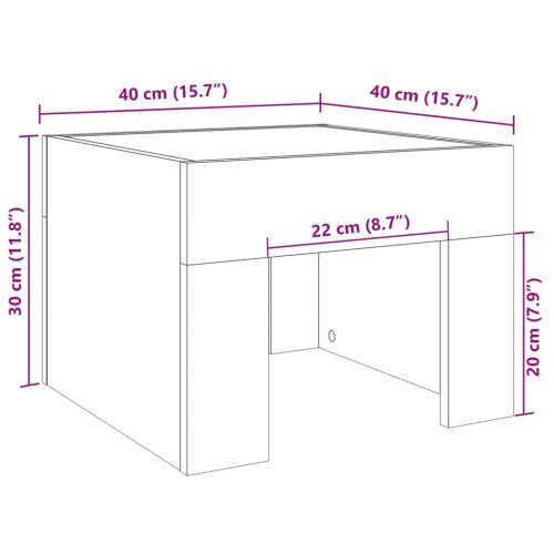 Нощна масичка с Infinity LED сонома дъб 40x40x30 см