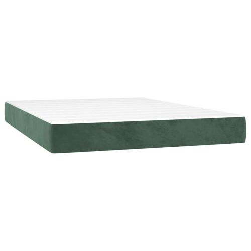 Матрак за легло с покет пружини средна твърдост тъмнозелен 120x210x20 см кадифе