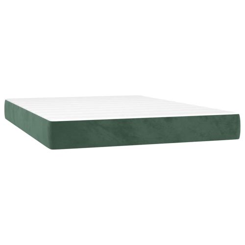 Матрак за легло с покет пружини средна твърдост тъмнозелен 140x210x20 см кадифе
