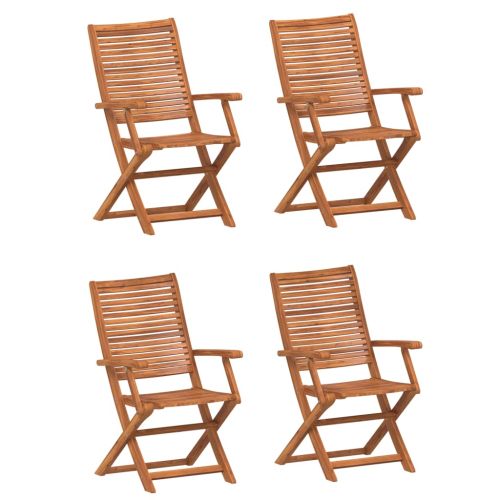 Сгъваеми градински столове, 4 бр, 57x66x95 см, акация масив