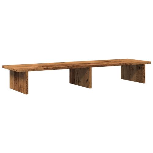 Поставка за монитор, старо дърво, 100x27x15 см, инженерно дърво