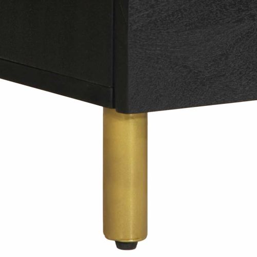 Сайдборд, черен, 60x33x75 см, инженерно дърво