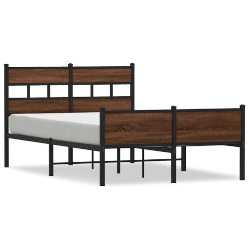 Рамка за легло без матрак кафяв дъб 120x200 см инженерно дърво