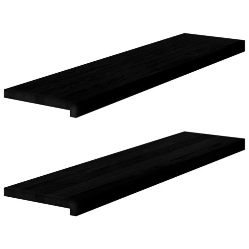 Прозоречни первази, 2 бр, кафяво-черни, 100x30x2 см, дъб масив