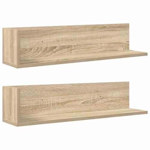 Стенни рафтове 2 бр сонома дъб 75x16,5x16,5 см инженерно дърво