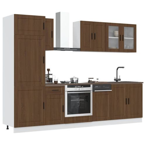 Комплект кухненски шкафове от 8 части Kalmar, инженерно дърво