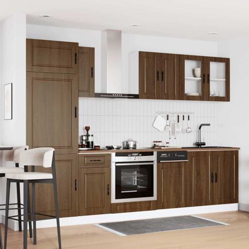 Комплект кухненски шкафове от 8 части Kalmar, инженерно дърво