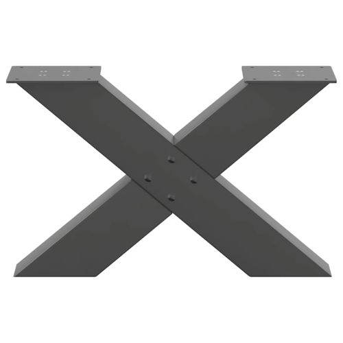 Крака за масичка за кафе, X-образни, 2 бр., антрацит, 60x(30-31) см, стомана