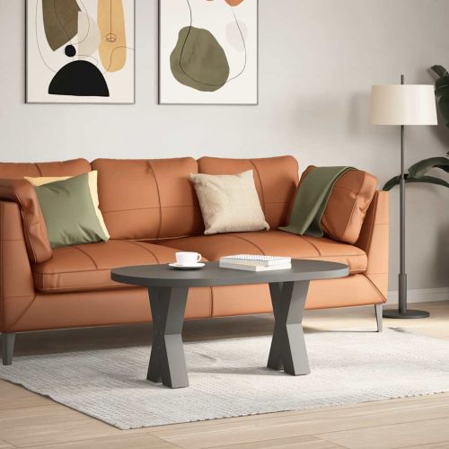 Крака за масичка за кафе, X-образни, 2 бр., антрацит, 38 x (42-43) см, стомана