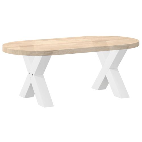 Крака за масичка за кафе, X-образни, 2 бр., бели, 60 x (42-43) см, стомана