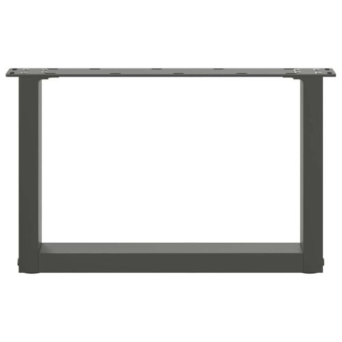 Крака за масичка за кафе, U-образни, 2 бр., антрацит, 50x(30-31) см, стомана