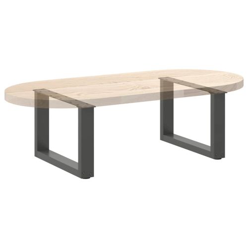 Крака за масичка за кафе, U-образни, 2 бр., антрацит, 50x(30-31) см, стомана