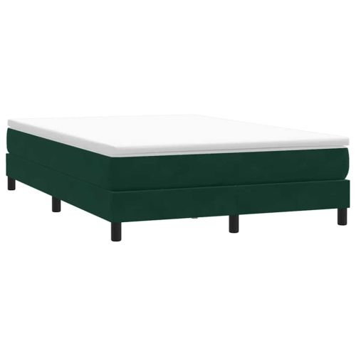 Box Spring Легло без матрак Тъмнозелено 160x210 cm Кадифе