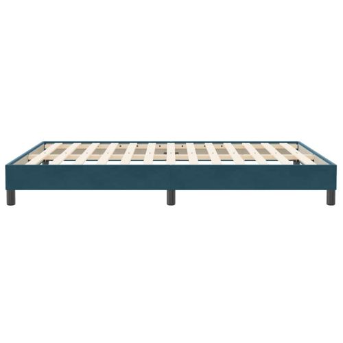 Box Spring легло без матрак Тъмно синьо 140x210 cm кадифе