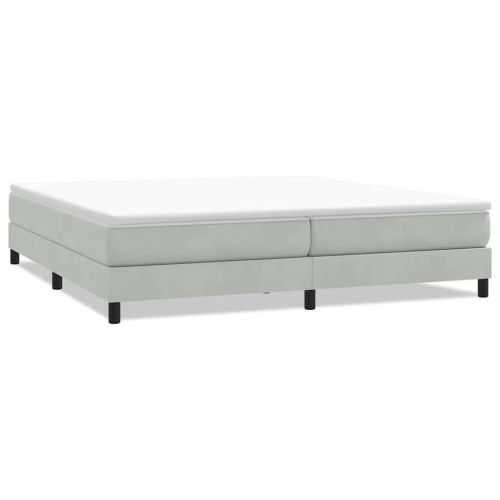 Box Spring Легло без матрак Светло сиво 200x210 cm Кадифе