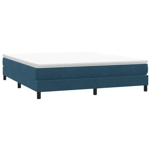 Box Spring легло без матрак Тъмно синьо 180x210 cm кадифе