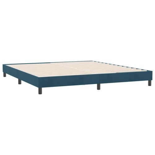 Box Spring легло без матрак Тъмно синьо 180x210 cm кадифе