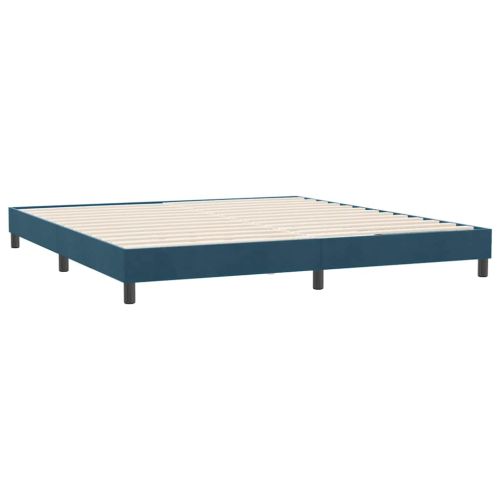 Box Spring легло без матрак Тъмно синьо 180x210 cm кадифе