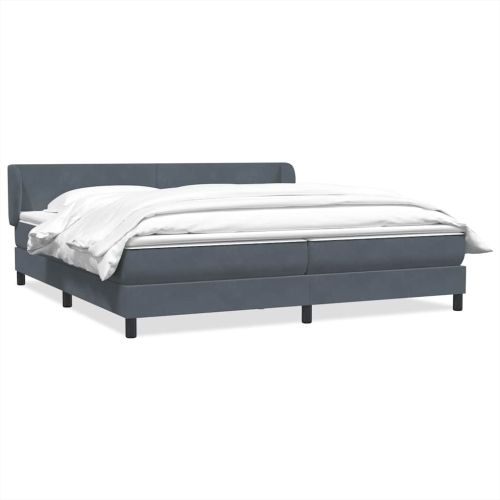 Box Spring легло с матраци Тъмно сиво 180x210 cm кадифе