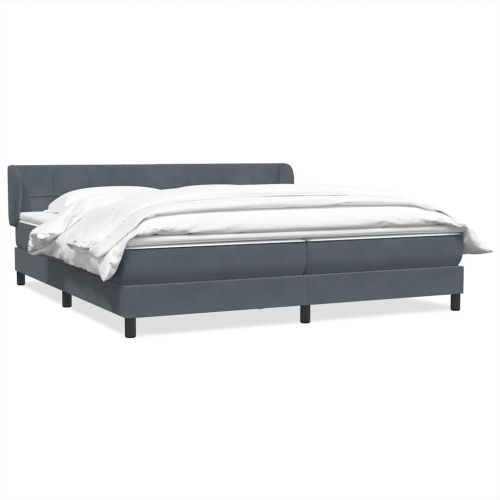 Box Spring легло с матраци Тъмно сиво 180x210 cm кадифе