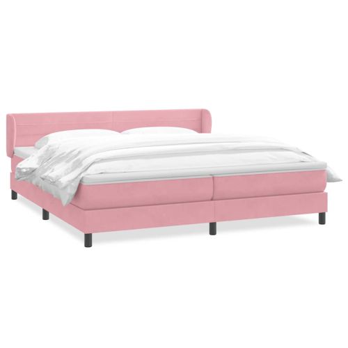 Box Spring легло с матраци Розово 180x210 cm Кадифе