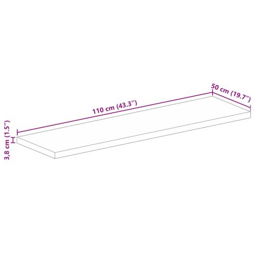 Плот за маса 110x50x3,8см правоъгълен масивно дърво грубо манго