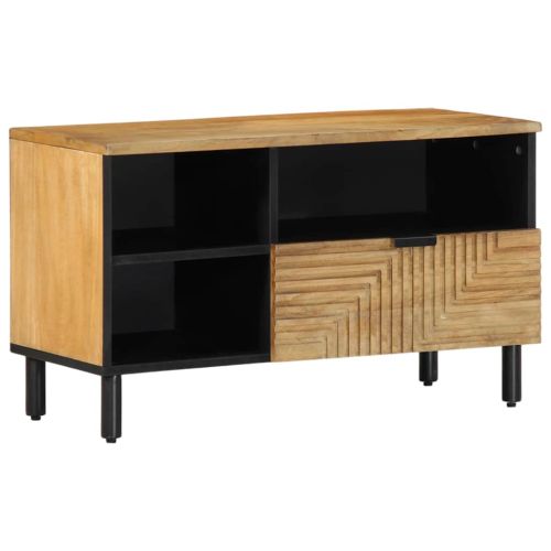 TV шкаф кафяв 80x33x46 cm масивна дървесина манго