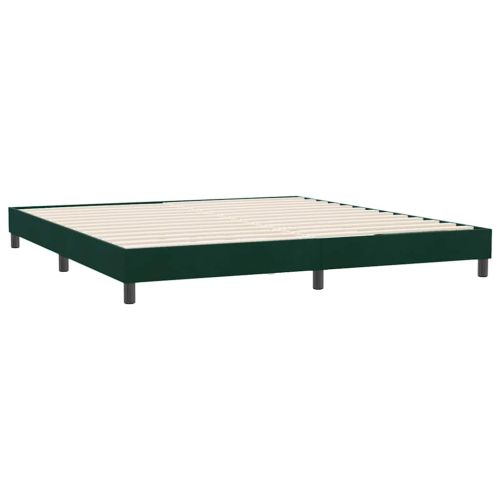 Box Spring легло без матрак Тъмнозелено 180x220 cm кадифе