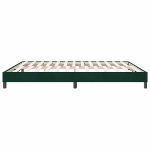 Box Spring легло без матрак Тъмнозелено 180x220 cm кадифе