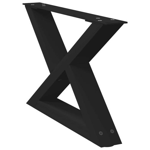 Крака за масичка за кафе, 2 бр., черни, 50 x (30-31,3) см, стомана