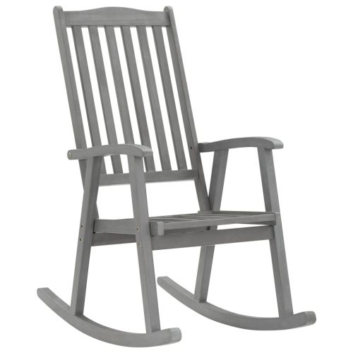 Люлеещ се стол, сив, акациево дърво масив