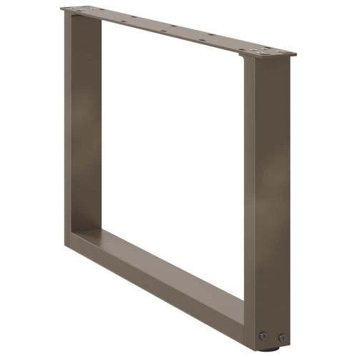 Крака за масичка за кафе, U-образни, 2 бр., естествена стомана, 70 x (42-43) см, стомана
