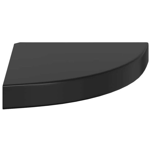323889 Floating Corner Shelf High Gloss Black 25x25x3,8 cm MDF