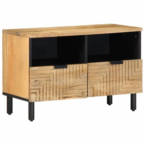 TV шкаф кафяв 70x33x46 cm масивна дървесина манго