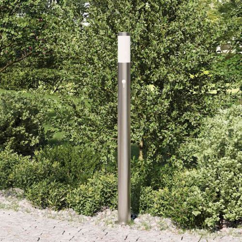 Осветителна колона със сензор 110 см, неръждаема стомана, IP44