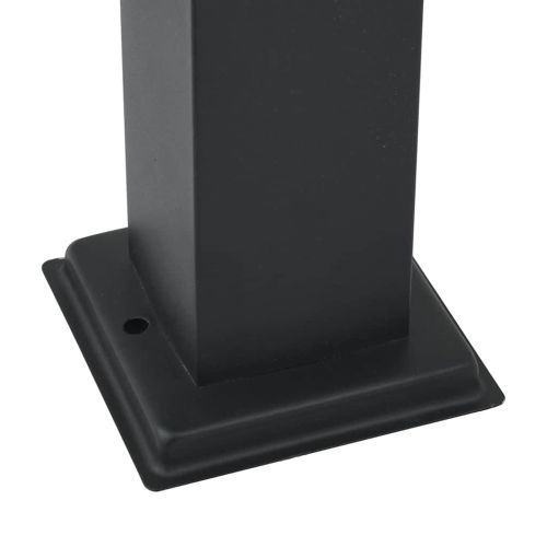 Осветителни стълбове с датчик, 3 бр., 80 см, черни, IP44