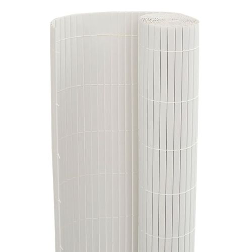 Градинска ограда, двустранна, бяла, 1,8x3 м, PVC
