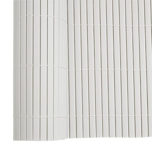 Градинска ограда, двустранна, бяла, 1,8x3 м, PVC