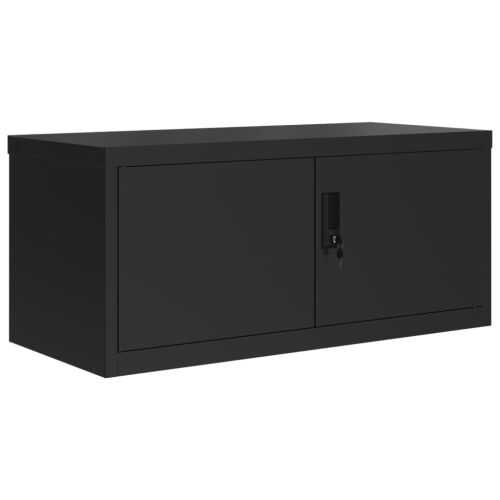 Шкаф за папки черен 90x40x145 см стомана
