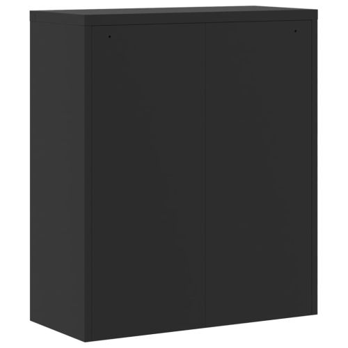Шкаф за папки черен 90x40x145 см стомана