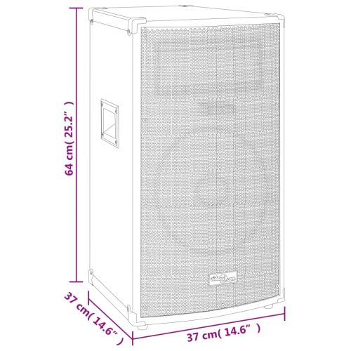 Профи пасивна Hifi сценична тонколона 150 W черна 37x37x64 см