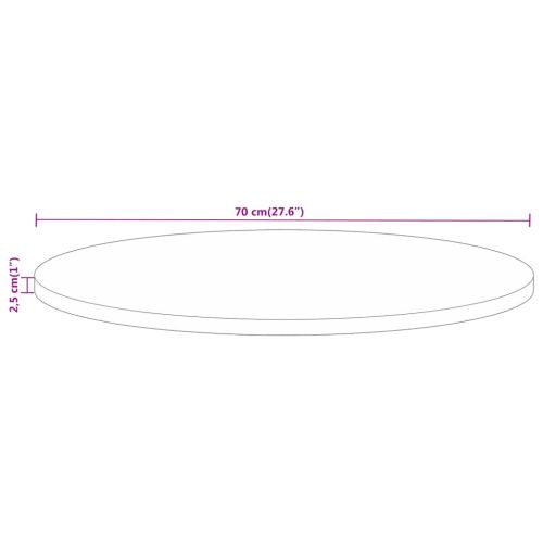 Плот за маса Ø 70x2,5 см кръгло масивно дърво манго
