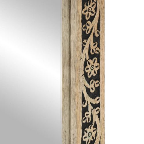 Огледало за баня 50x70x2,5 см мангово дърво масив и стъкло