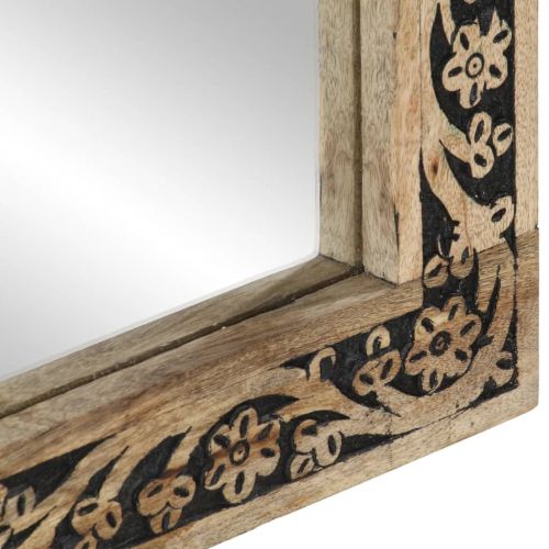 Огледало за баня 50x70x2,5 см мангово дърво масив и стъкло