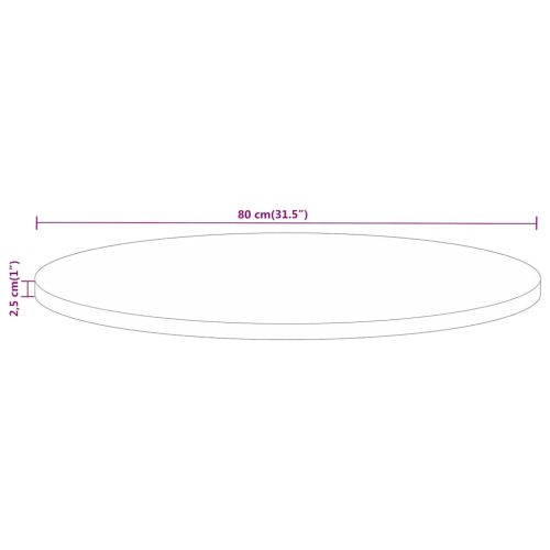 Плот за маса Ø 80x2,5 см кръгло масивно дърво грубо манго