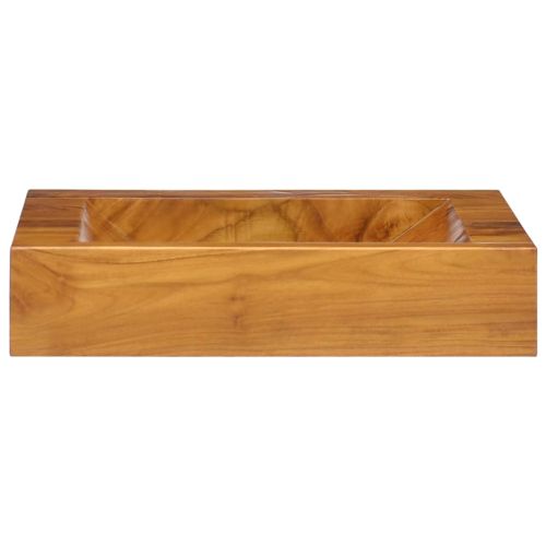 vidaXLL Мивка, тиково дърво масив, 50x35x10 см