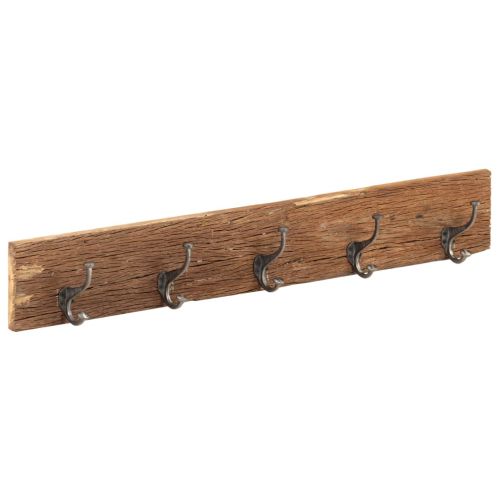 Закачалка с 5 куки, 100x2,5x15 см, регенерирано дърво масив
