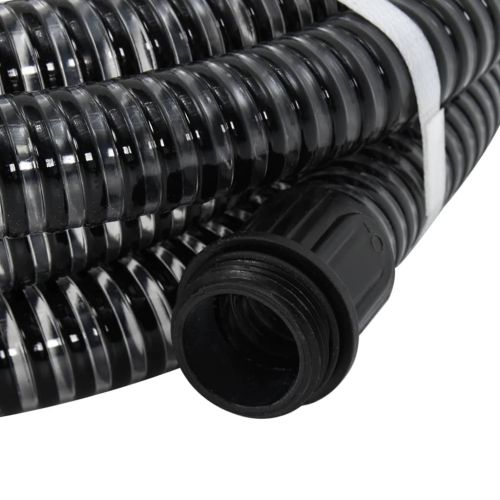 Смукателен маркуч с месингови съединители черен 1,1" 5 м PVC