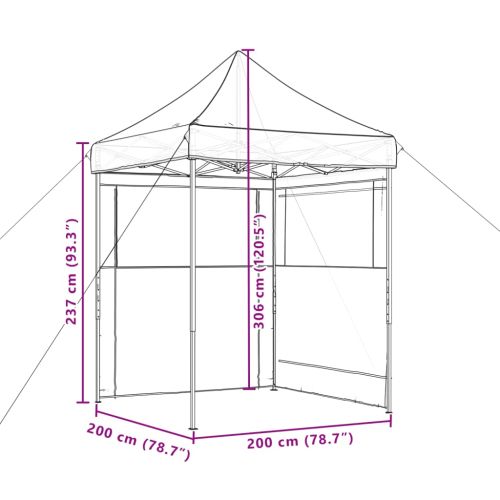 Сгъваема парти шатра pop-up с 2 странични стени зелена
