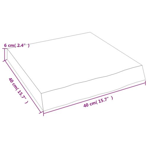 Плот за баня 40x40x(2-6) см необработено масивно дърво